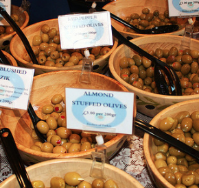 Olives at Borough market, London