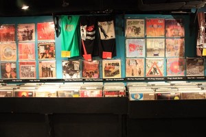 Rack of records in Sister Ray