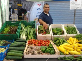 Akiki organics vegetables at Brixton market
